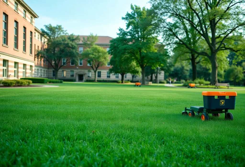 Lawn equipment on the University of Alabama campus