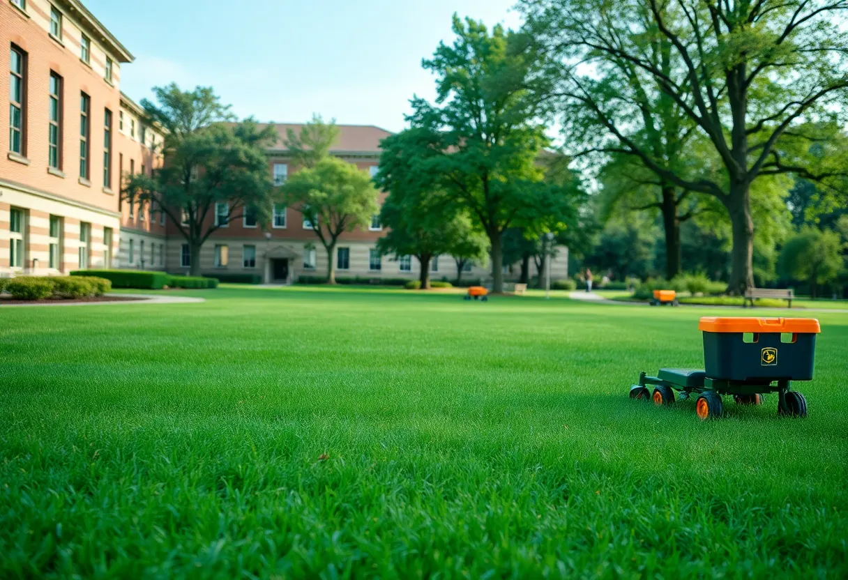 Lawn equipment on the University of Alabama campus