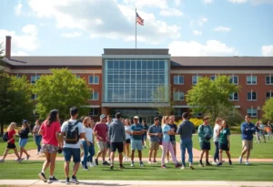 Students participating in athletic activities at the University of Alabama