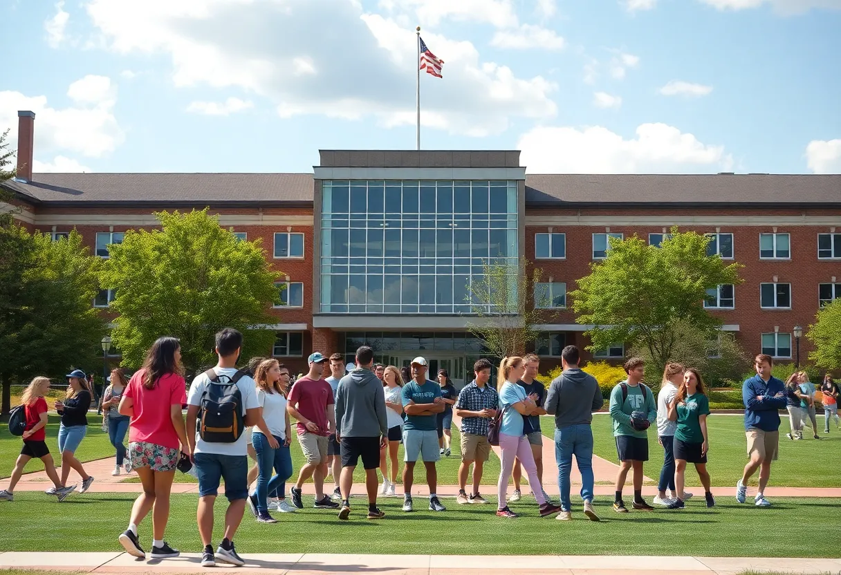 Students participating in athletic activities at the University of Alabama