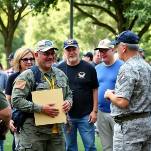 Veterans gathering at an outdoor event supporting community initiatives