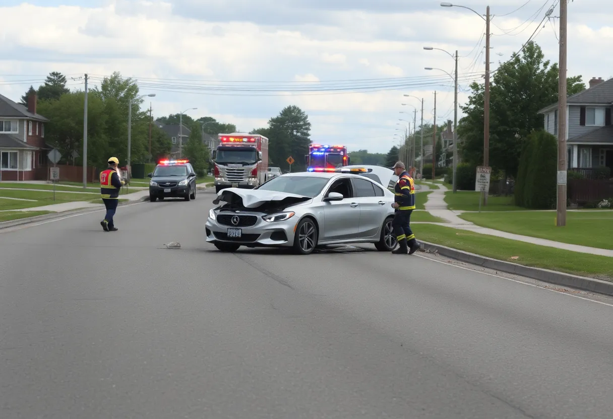 Crashed vehicle on SW Grand Prairie Parkway