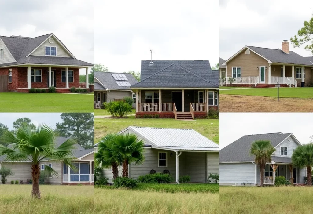 Houses in Alabama designed to withstand high winds with storm shelters and reinforced roofs