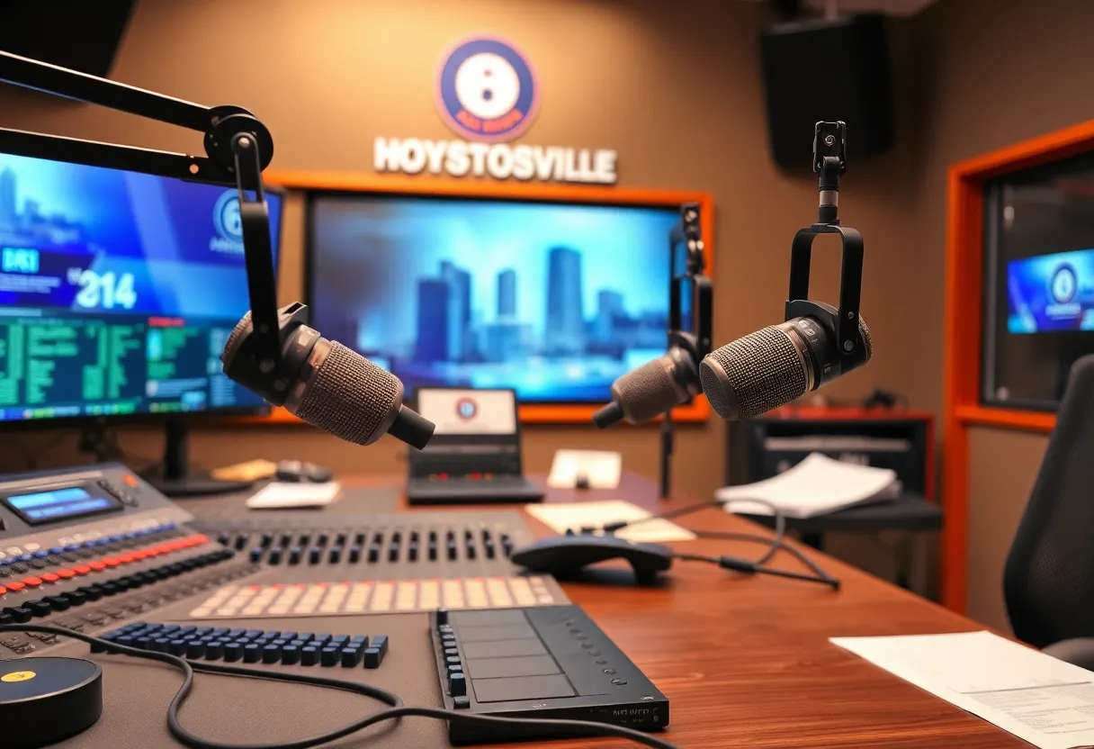 Studio of WLRH radio station in Huntsville, Alabama.