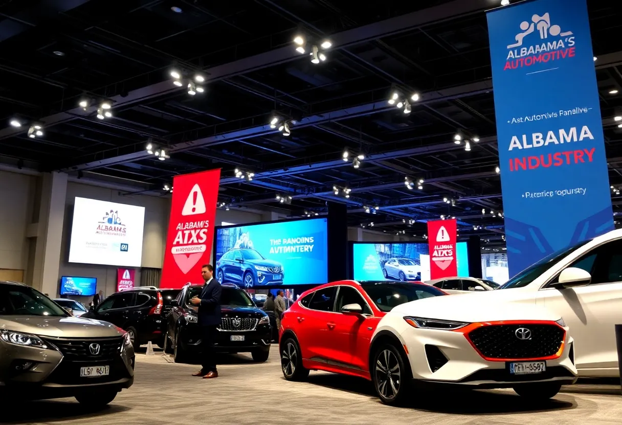 Governor Kay Ivey speaking at the Southern Automotive Conference showcasing Alabama's automotive industry.