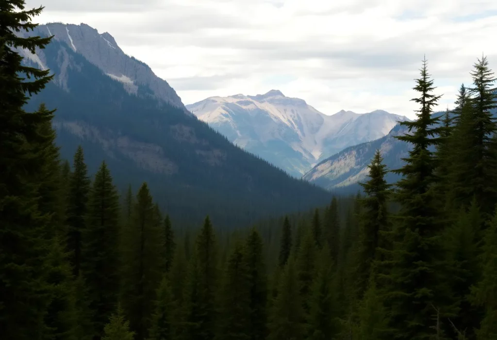 Scenic view of the Bob Marshall Wilderness in Montana with forests and mountains.