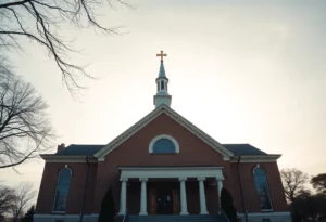 Image of a church representing a financial scandal within a religious organization.