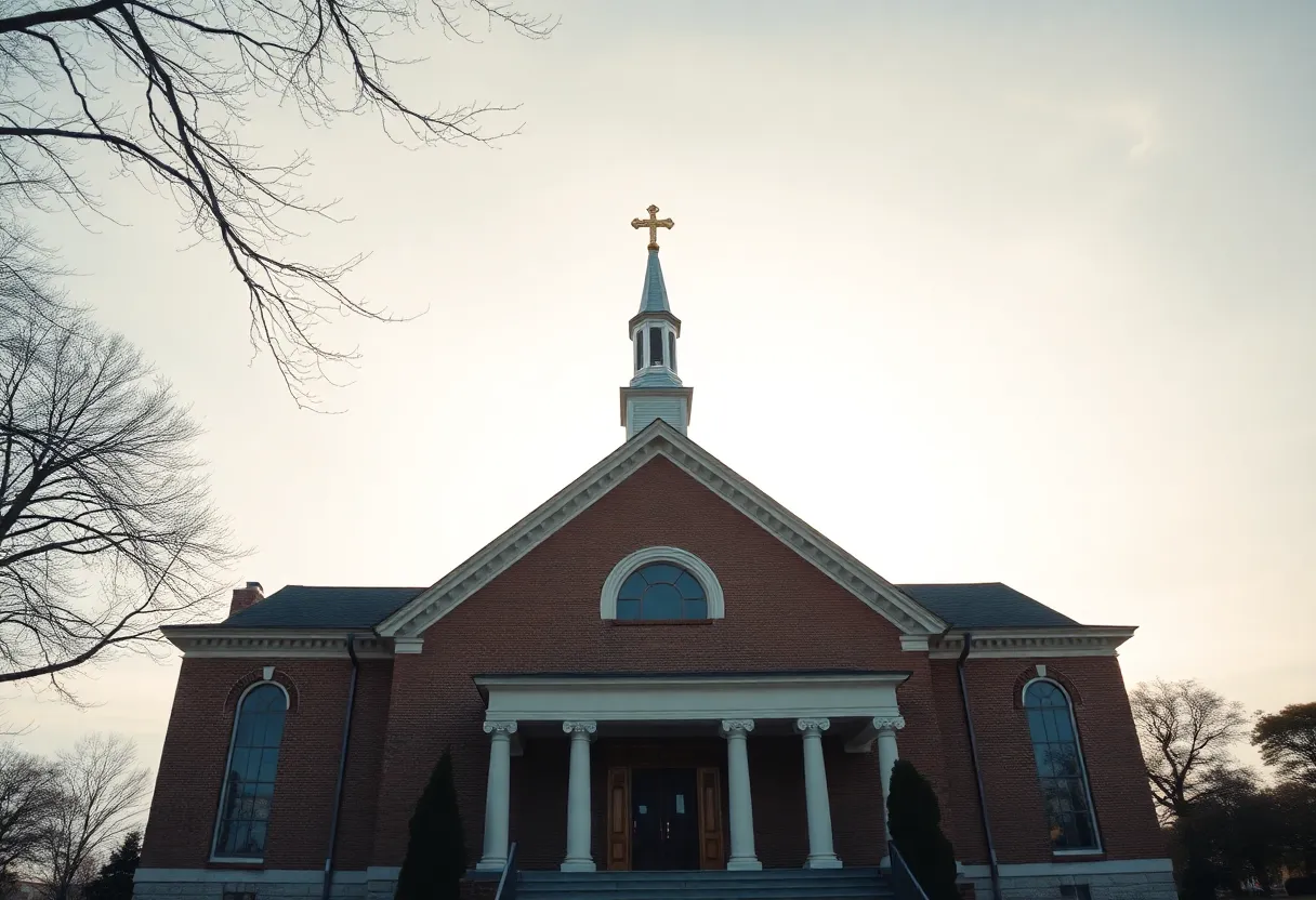 Image of a church representing a financial scandal within a religious organization.