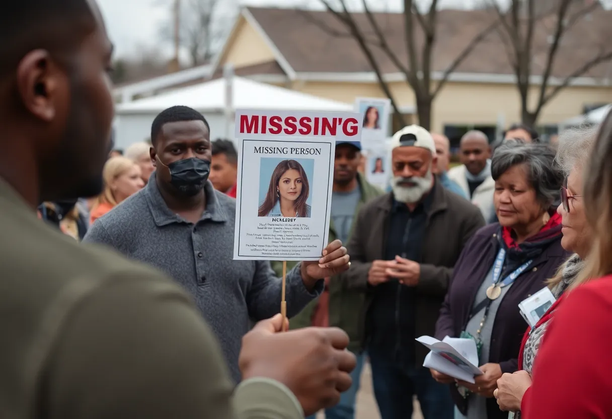 Community members working together to find a missing person in Huntsville.