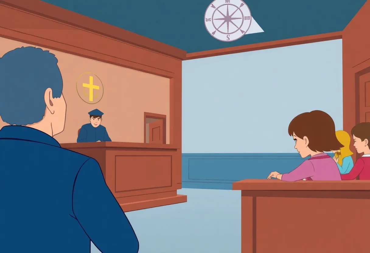 Image representing justice for child victims in a courtroom