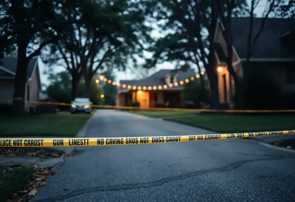 Decatur police at a crime scene following a shooting incident