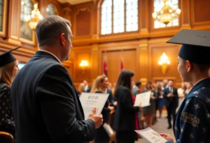 Recognition ceremony for Edward Buckbee in Huntsville's City Hall.