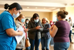 Community health event providing free flu vaccines