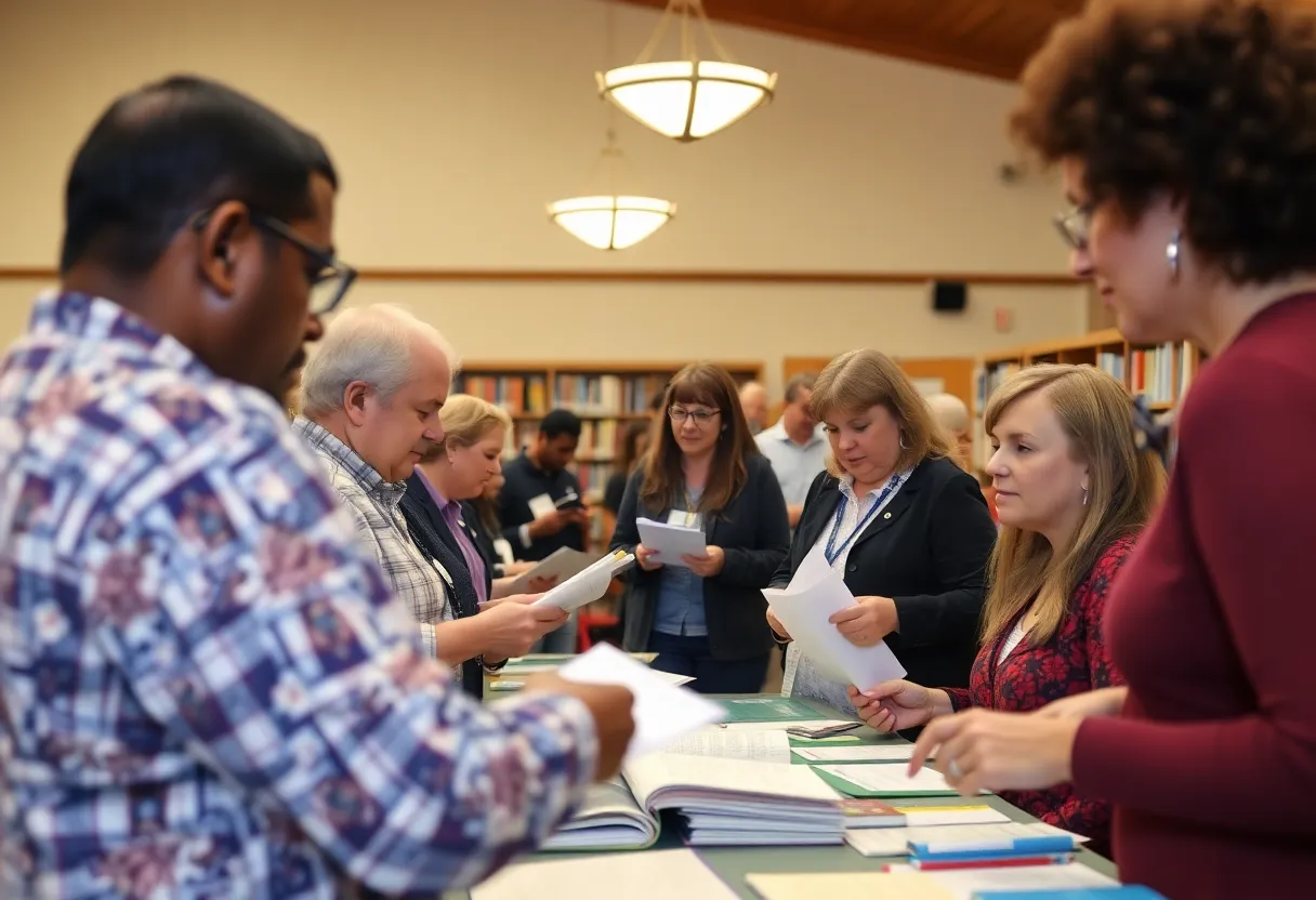 Participants engaged in genealogy at Huntsville Public Library