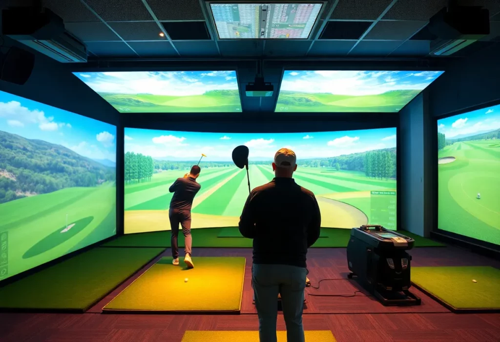 Golfer using a simulator at The Golf Lab in Huntsville, Alabama
