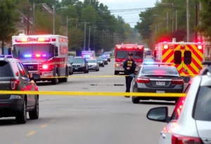 Emergency response at a hit-and-run scene in Huntsville