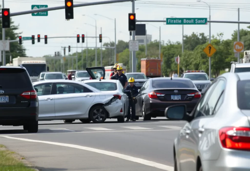 Emergency response to a two-vehicle accident in Huntsville