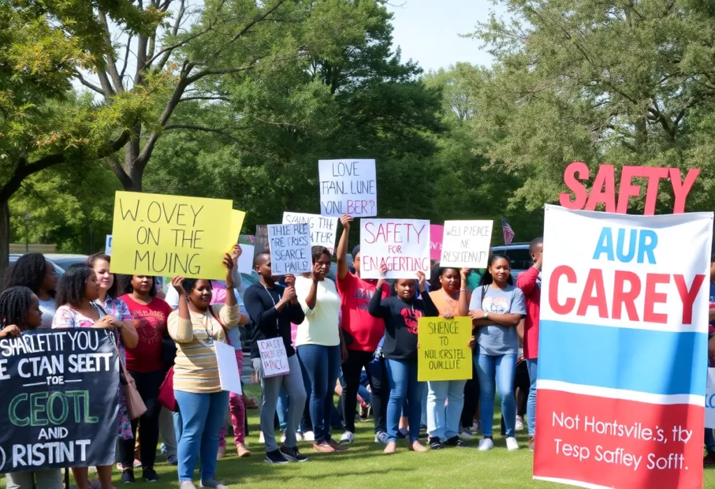 Residents of Huntsville gathered for a community event to promote safety and unity against gun violence.