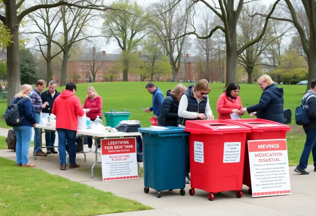 Residents participating in the Huntsville Drug Take-back Event, dropping off medications for safe disposal.