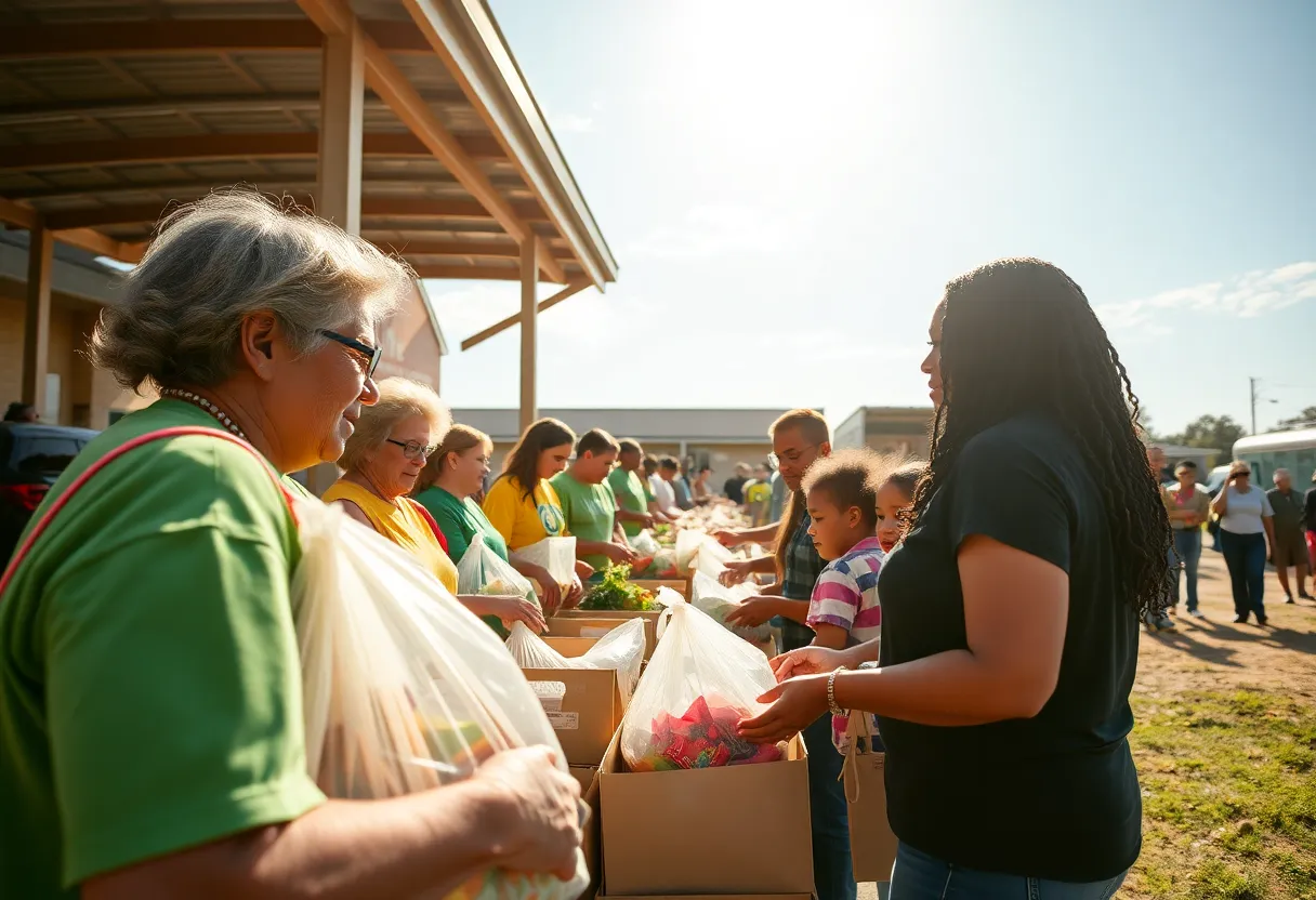 Community members receiving food assistance at The Well Huntsville