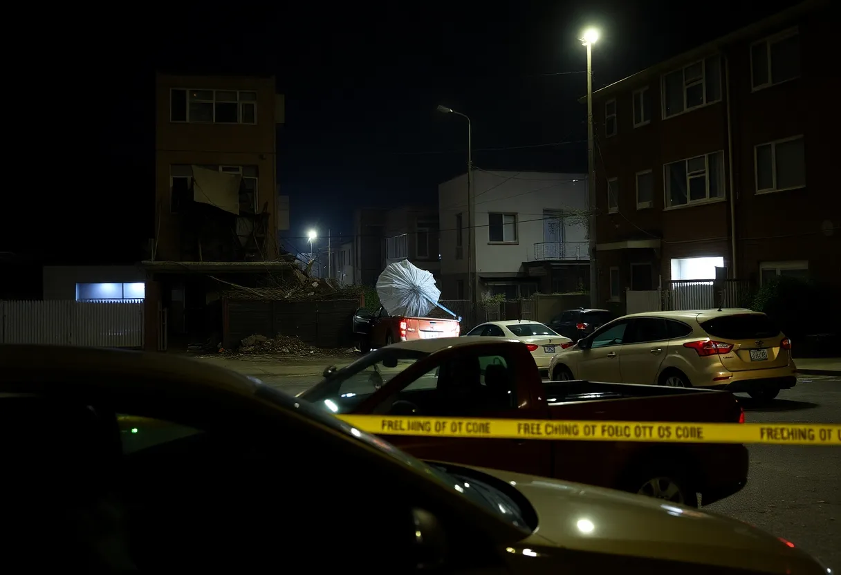 Damage caused by gunfire in Huntsville