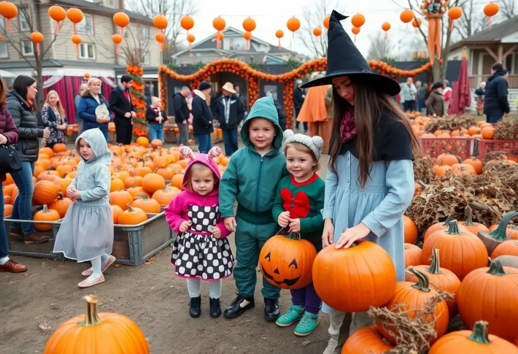 Families enjoying Halloween festivities in Huntsville