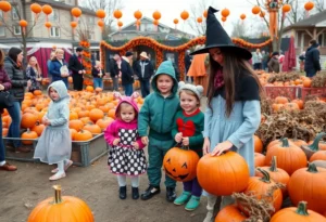 Families enjoying Halloween festivities in Huntsville