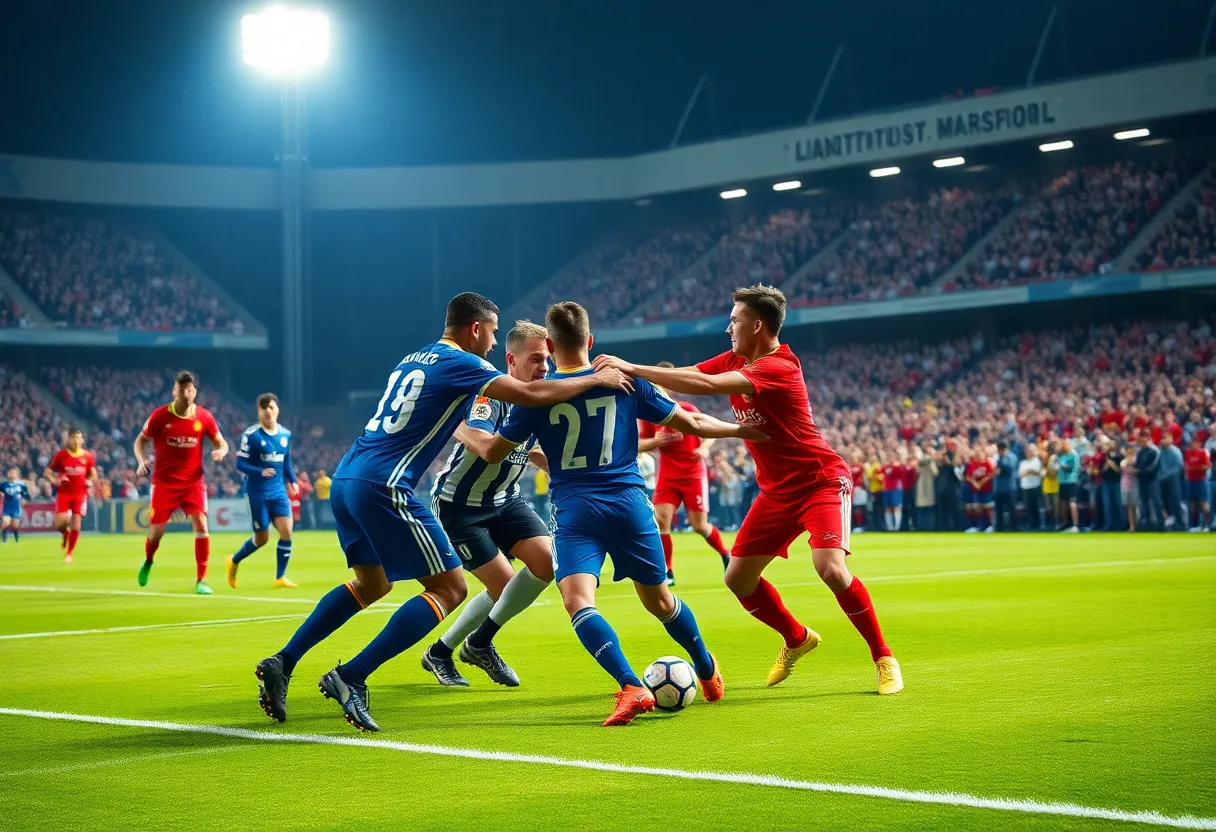 Huntsville Hornets vs Lake Creek Lions football game action