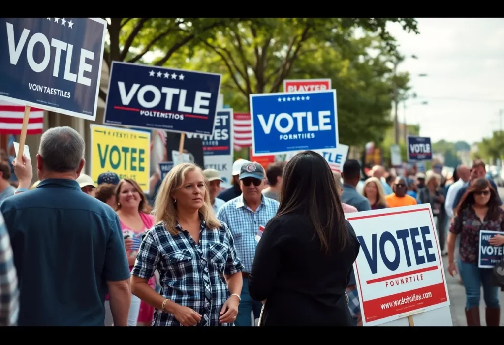 Campaign scene in Huntsville, Alabama during elections