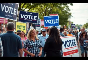 Campaign scene in Huntsville, Alabama during elections