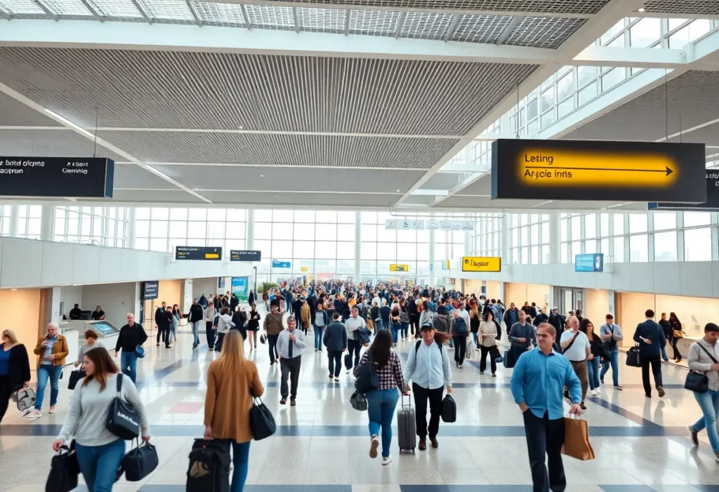 Passengers at Huntsville International Airport