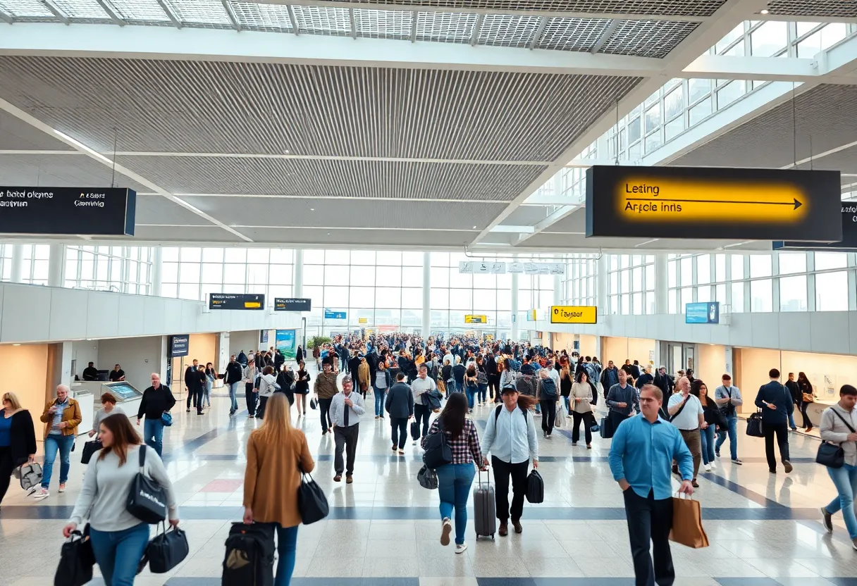 Passengers at Huntsville International Airport