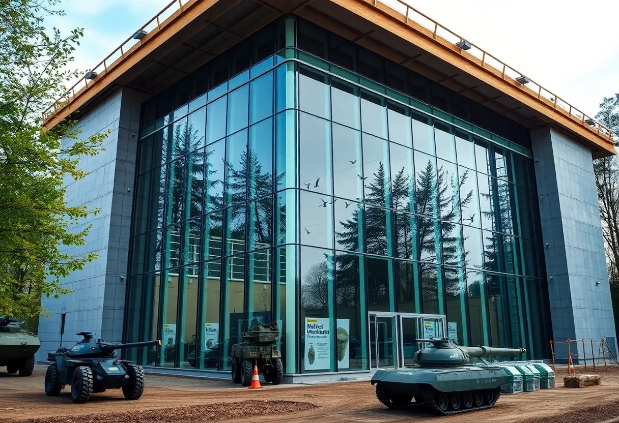 Conceptual image of the new Huntsville museum building under construction