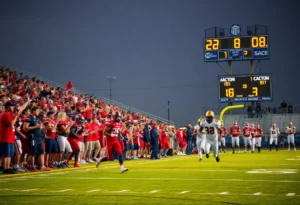 Huntsville Panthers playing against Bob Jones Patriots in a football match.