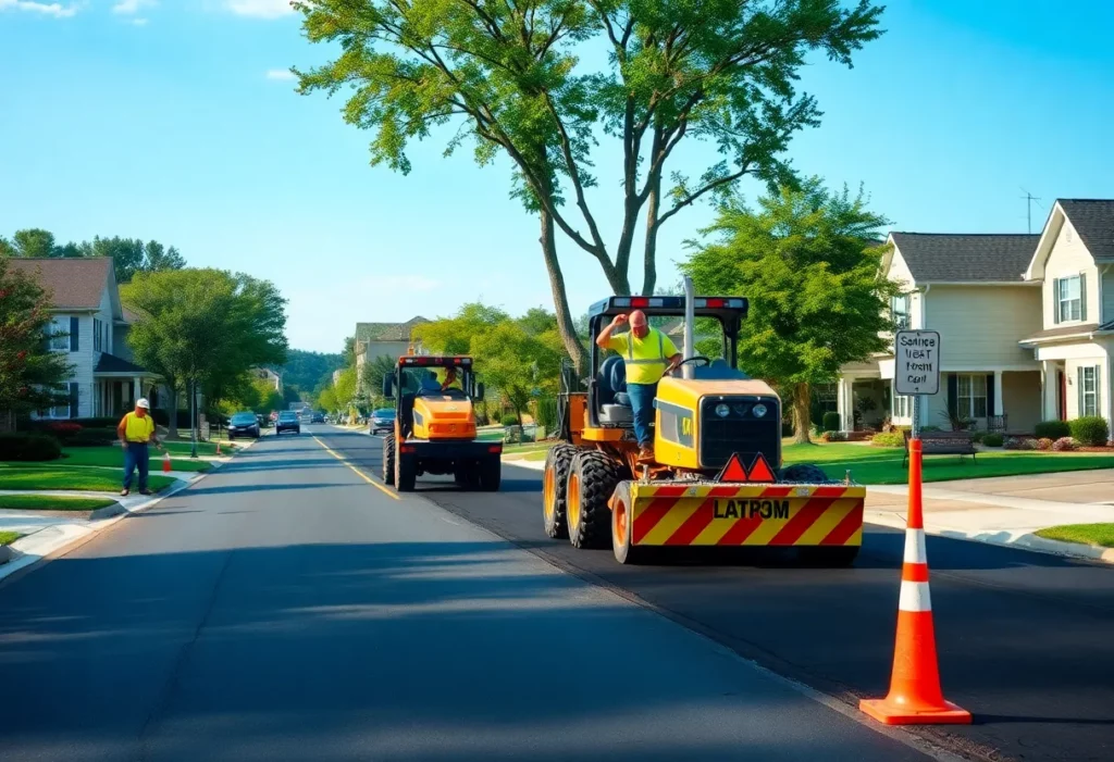 Road resurfacing project in Huntsville