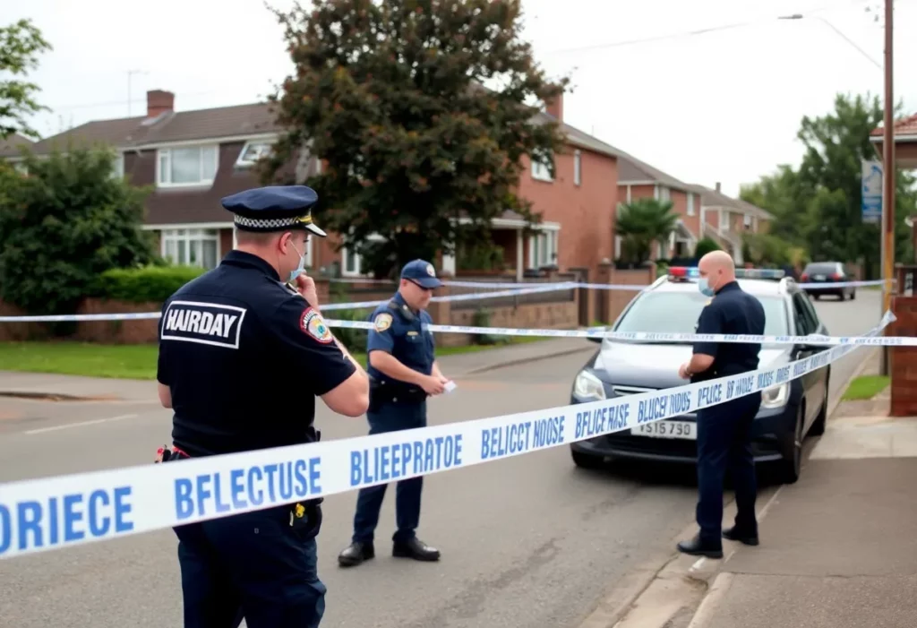 Police cordoned off area at the site of a shooting in Huntsville