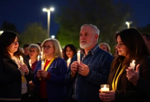 Community vigil in Huntsville honoring the Anderson family