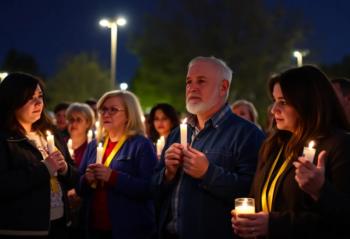 Community vigil in Huntsville honoring the Anderson family