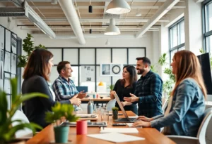 Team working together at Hville Blast office