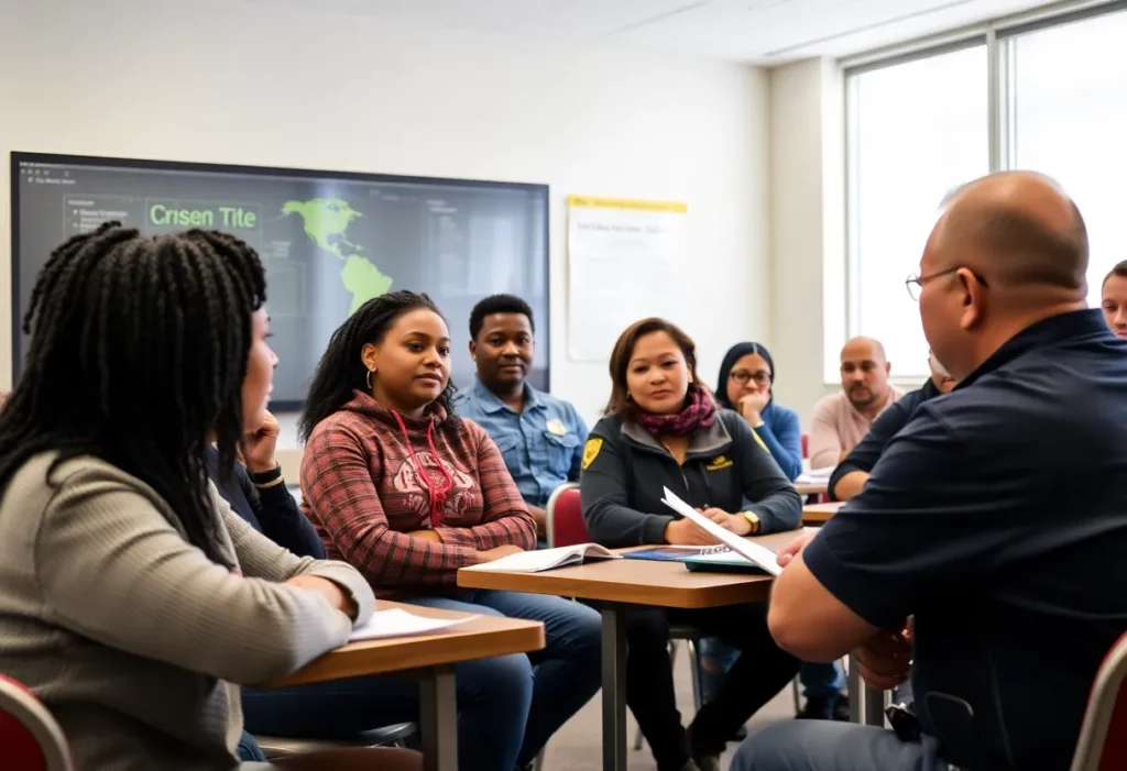 Participants in Madison County Citizens Academy learning about law enforcement