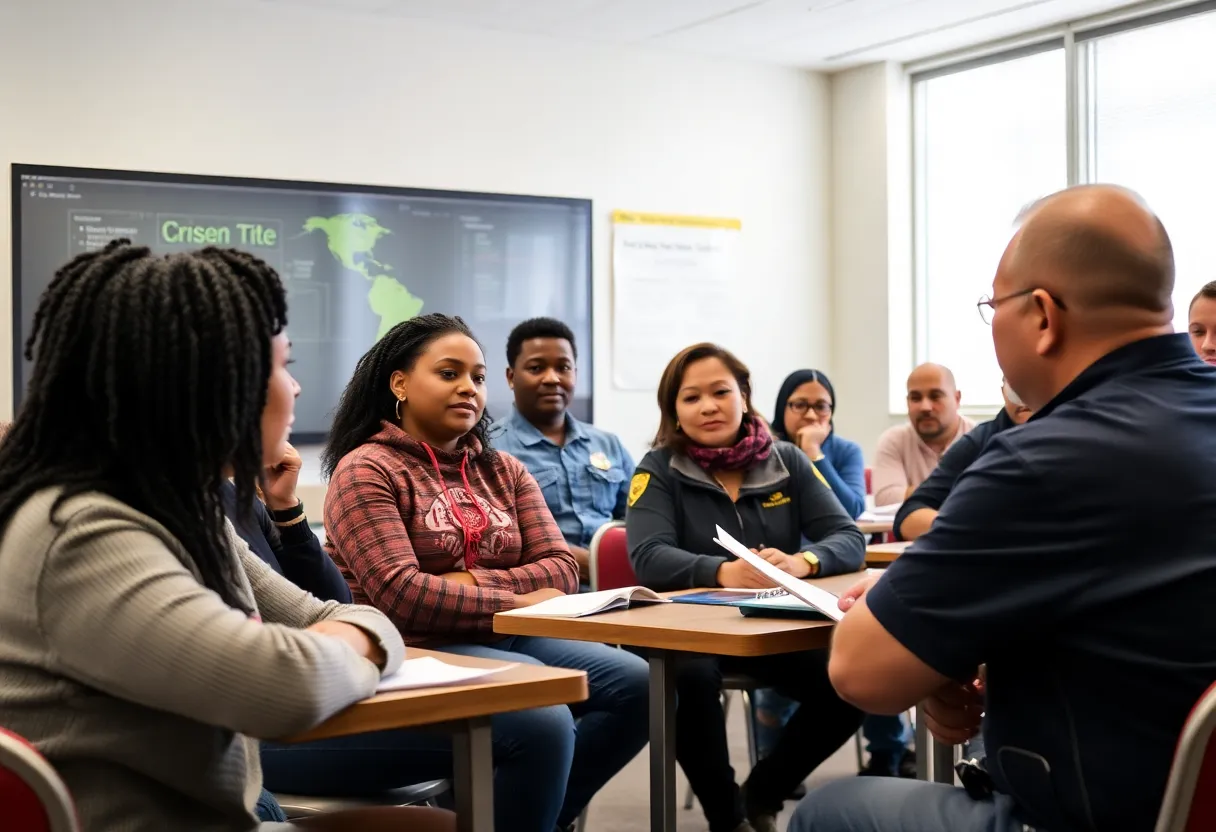 Participants in Madison County Citizens Academy learning about law enforcement