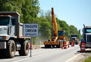 Construction work in progress on Madison County roads.