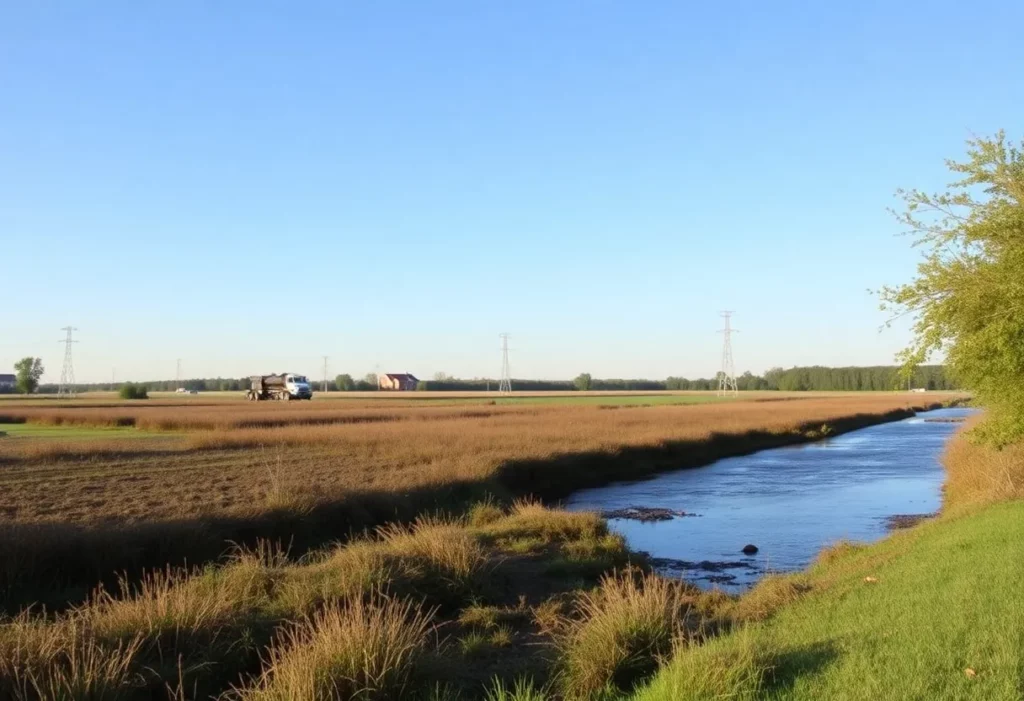Madison County landscape depicting water infrastructure