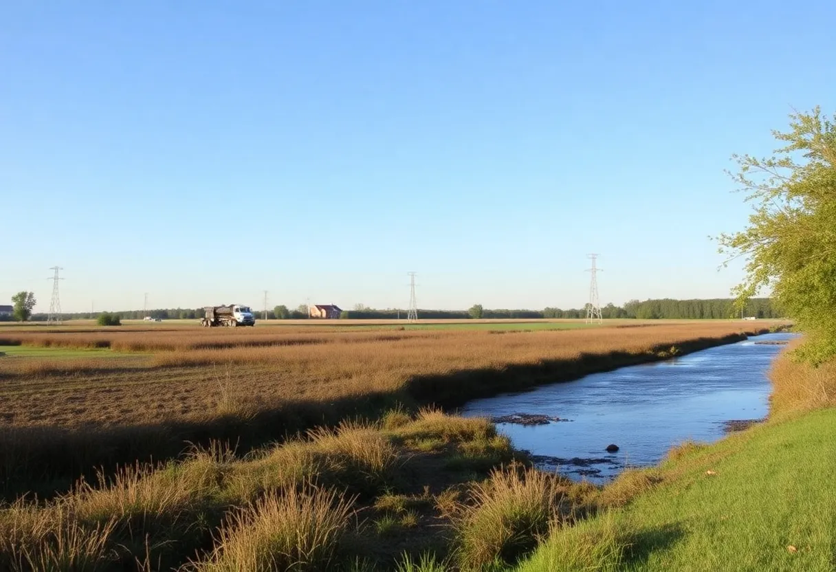 Madison County landscape depicting water infrastructure