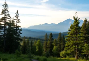 Landscape of the Montana wilderness with trees and mountains