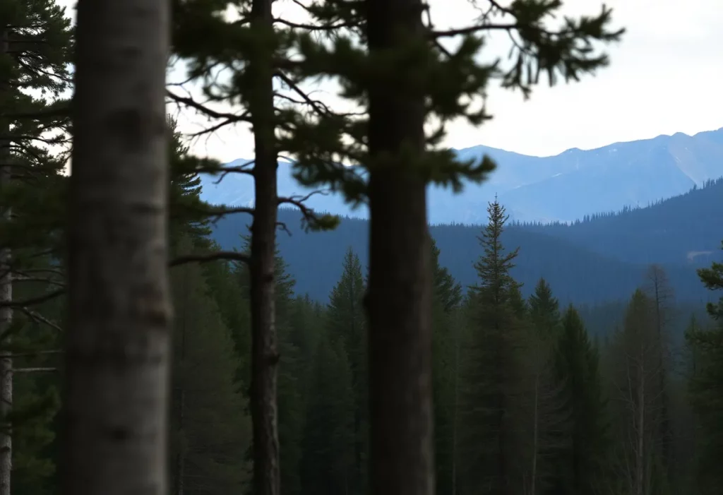 A wooded area in Montana, reflecting tranquility and solemnity.