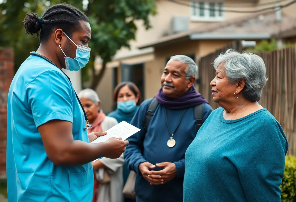 Healthcare provider engaging with community members