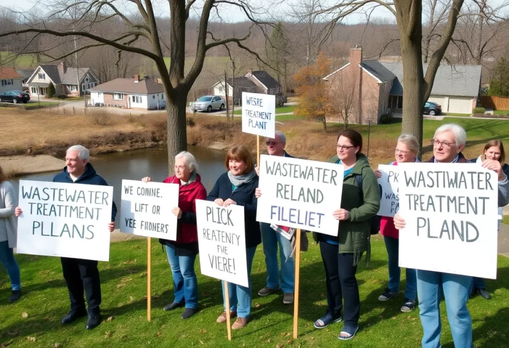Residents rally against the proposed wastewater treatment plant in New Market.