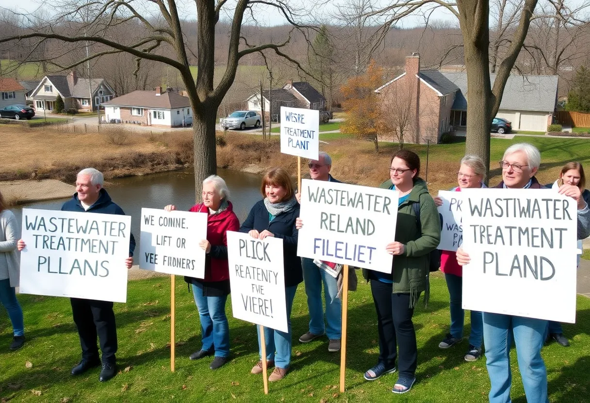 Residents rally against the proposed wastewater treatment plant in New Market.