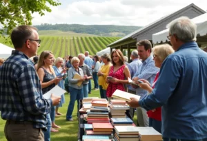 Community members engaging at the No Book Left Behind festival at Revelation Vineyards
